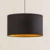 Euluna Roller hængelampe, sort/guld, Ø 45 cm