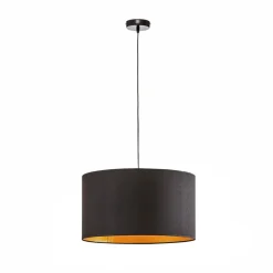 Euluna Roller hængelampe, sort/guld, Ø 45 cm