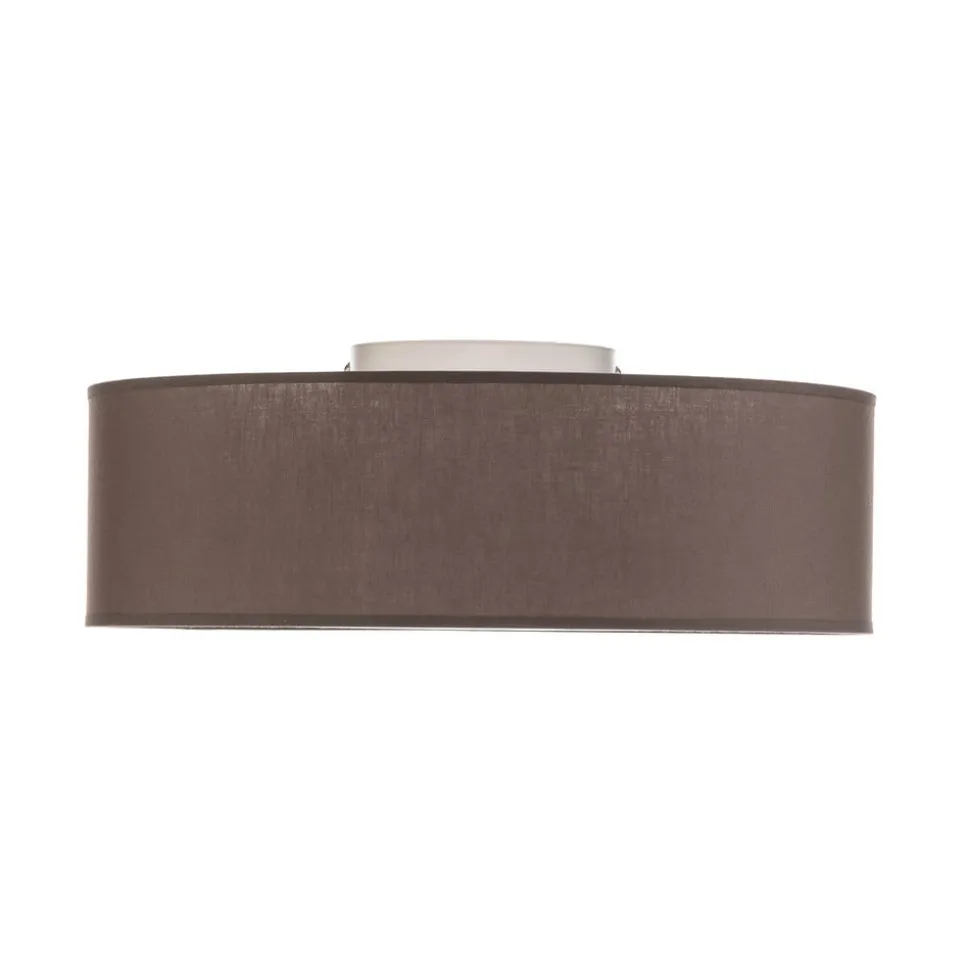 Euluna rulleloft, jordfarvet stofskærm, Ø40cm