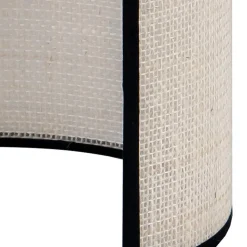 Euluna væglampe jute, hvid/sort, halvrund, højde 24 cm