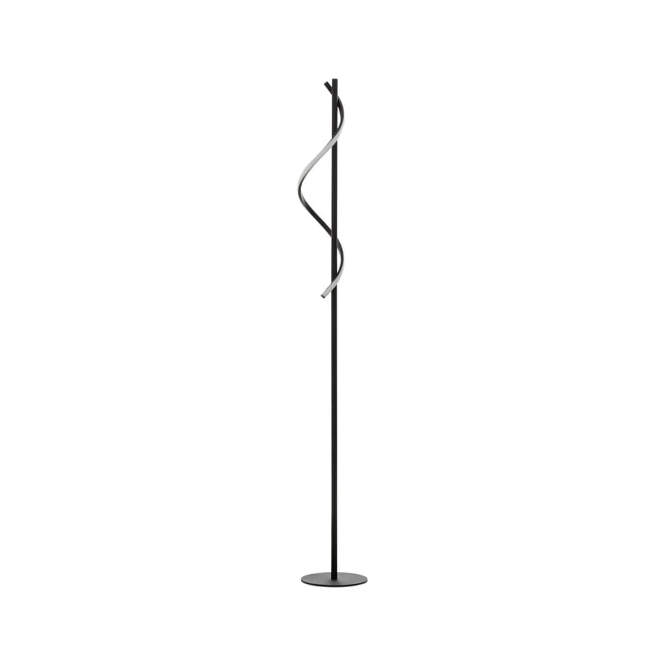 Eunice LED-gulvlampe, højde 150 cm, sort, metal