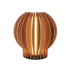 Eva Solo LED-bordlampe Radiant, lyst træ, Ø 14 cm, USB