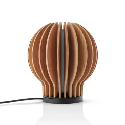Eva Solo LED-bordlampe Radiant, lyst træ, Ø 14 cm, USB
