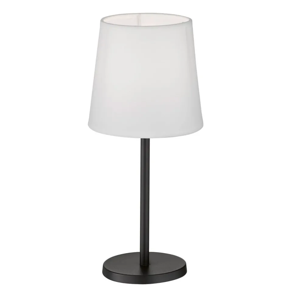 Eve bordlampe med stofskærm, sort/hvid