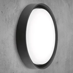 EVN LED udendørs loftlampe Tectum, antracit, Ø 25 cm