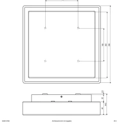 EVN LED udendørs loftlampe Tectum, 24x24 cm, antracit, 110°