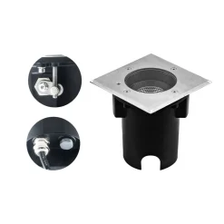 EVN Pentola indbygningslampe stål 13,5x13,5 3.000K