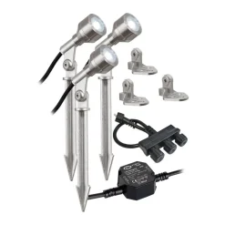 EVN P68123501-3 LED-udendørsspot, sæt/3, 6.000K