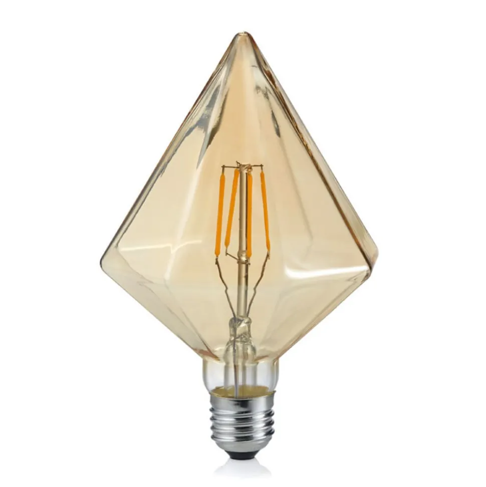 E27 4 W 2.700K Diamant LED-pære, ravgul