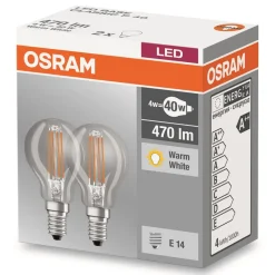 E14 4W 827 LED dråbepære i 2'er sæt