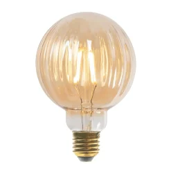 E27 3,8 W LED G95 2.700 K 340lm riller, rav, 5 stk