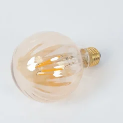 E27 3,8 W LED G95 2.700 K 340lm riller, rav, 5 stk