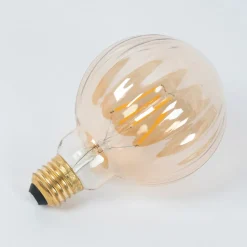 E27 3,8 W LED G95 2.700 K 340lm riller, rav, 5 stk