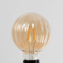 E27 3,8 W LED G95 2.700 K 340lm riller, rav, 5 stk