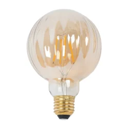 E27 3,8 W LED G95 2.700 K 340lm riller, rav, 2 stk