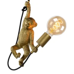 Extravaganza Chimp væglampe, guld mat/sort