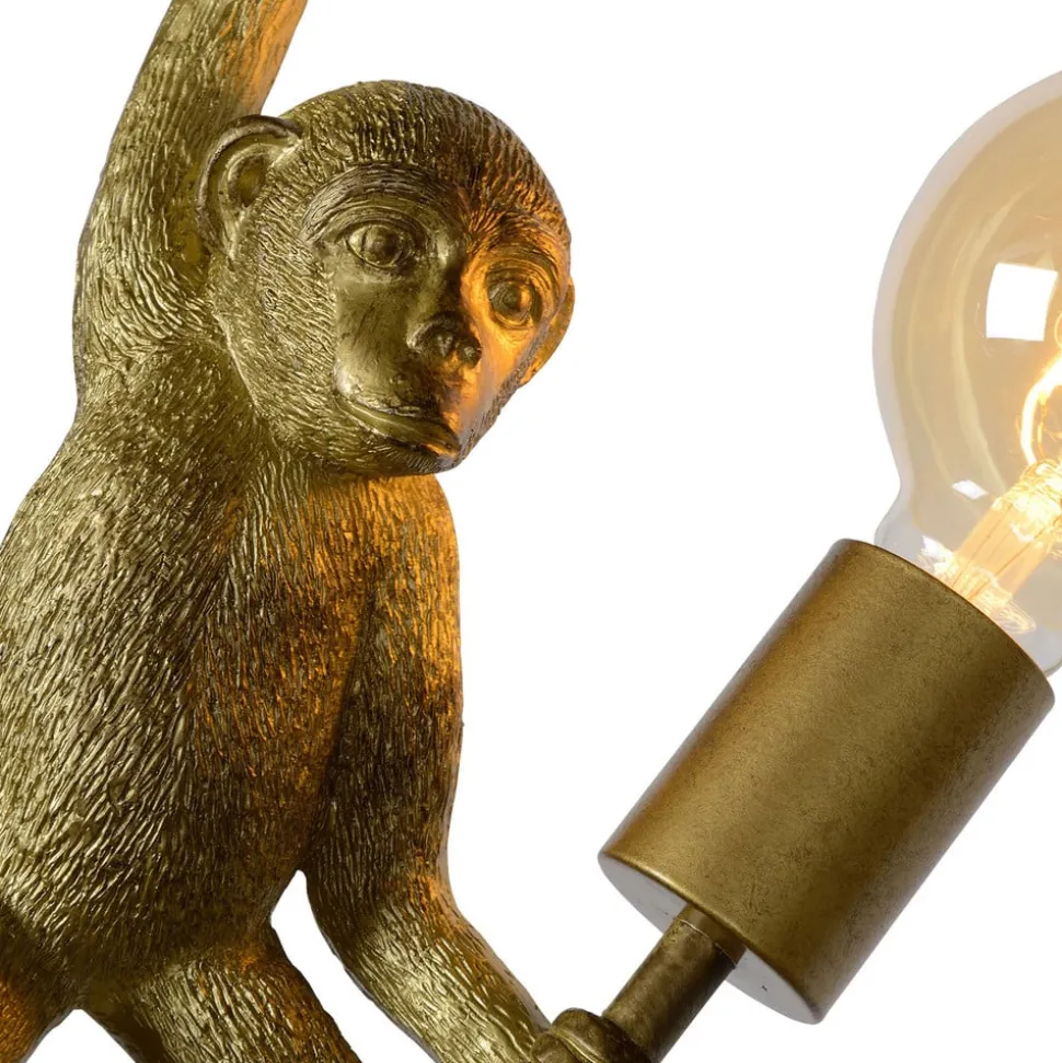 Extravaganza Chimp væglampe, guld mat/sort