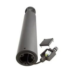 Facado II vejlampe, højde 65 cm, grå/røget, Ø 11 cm, IP65