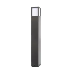 Facado II vejlampe, højde 65 cm, kantet, mørkegrå/opal