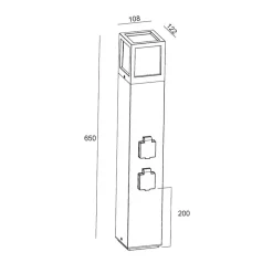 Facado Socket stikkontaktsøjle, højde 65 cm