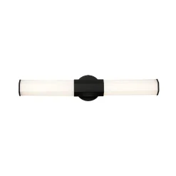 Facet Dual LED-væglampe til badeværelset, sort, 2 lyskilder, bredde 66 cm