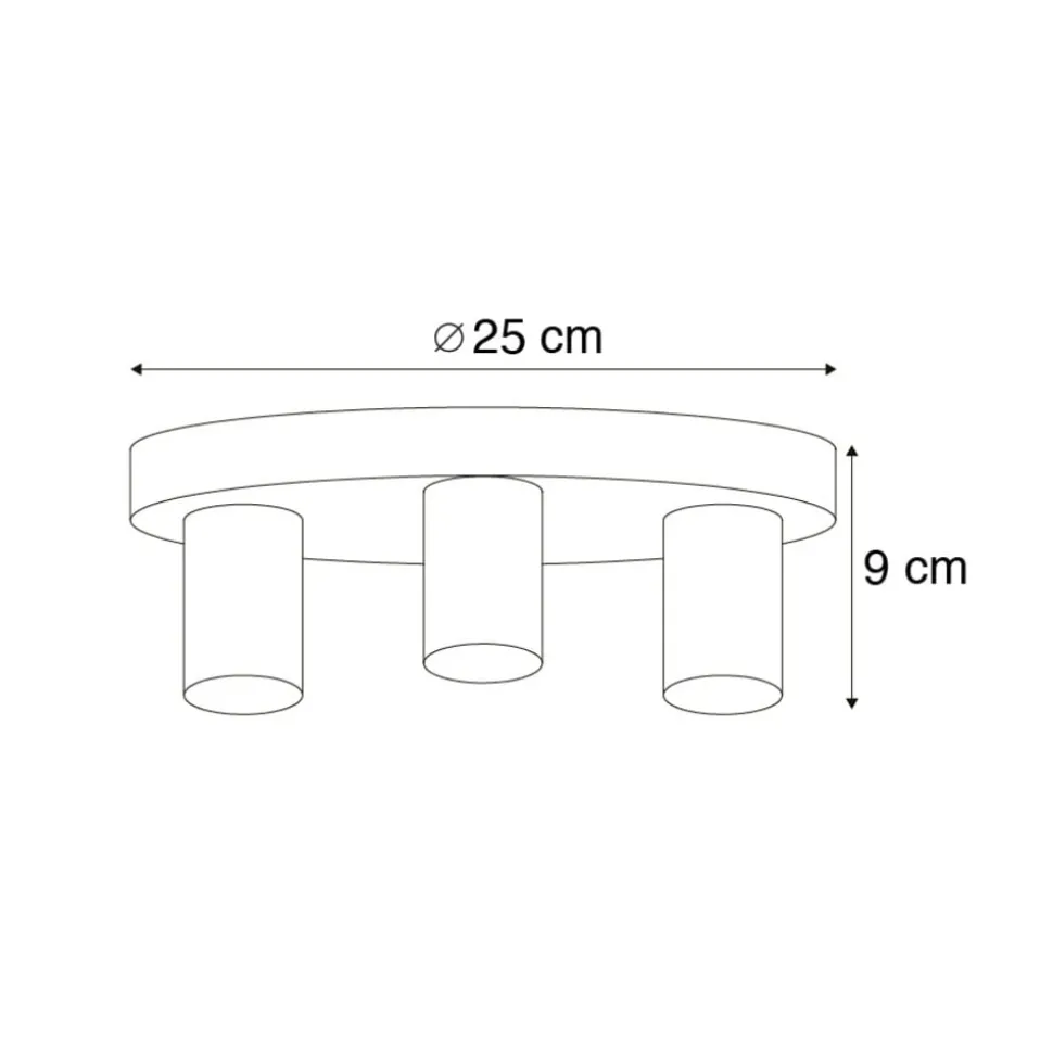 Facil loftlampe, 3 lyskilder, sort