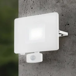 Faedo 3 udendørs LED-spot med sensor, hvid, 50 W