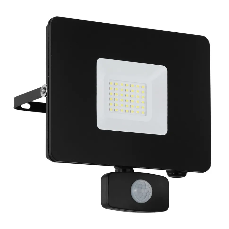 Faedo 3 udendørs LED-spot med sensor, sort, 20 W