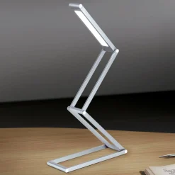 Falto LED genopladelig bordlampe, antracit, aluminium, justerbar