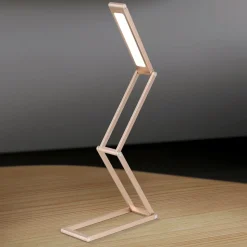 Falto LED genopladelig bordlampe, guldfarvet, aluminium, justerbar