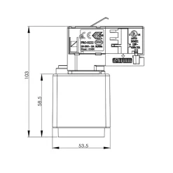 3-fase skinne D Line stikadapter, sort, 1380 W