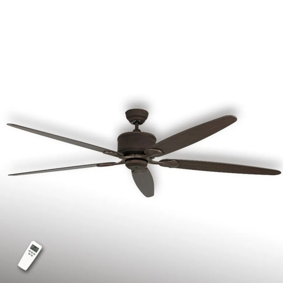 Femfløjet loftventilator Eco Elements brun