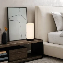 Feniglia bordlampe med hørskærm, natur
