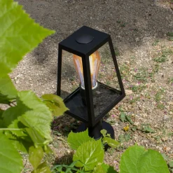 Fia sokkellampe i mat sort med klart glas