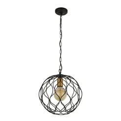 Finesse hængelampe, sort/guld, metal, Ø31,5 cm, E27