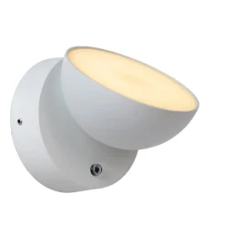 Finn LED-væglampe, hvid, metal, IP54, dag/nat-sensor