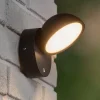 Finn LED-væglampe, sort, IP54, dag/nat-sensor