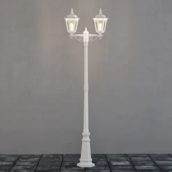 Firenze lygtepæl, 2 lyskilder, hvid