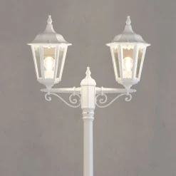 Firenze lygtepæl, 2 lyskilder, hvid