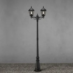Firenze lygtepæl, 2 lyskilder, sort