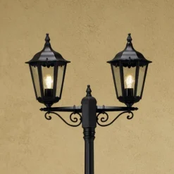 Firenze lygtepæl, 2 lyskilder, sort