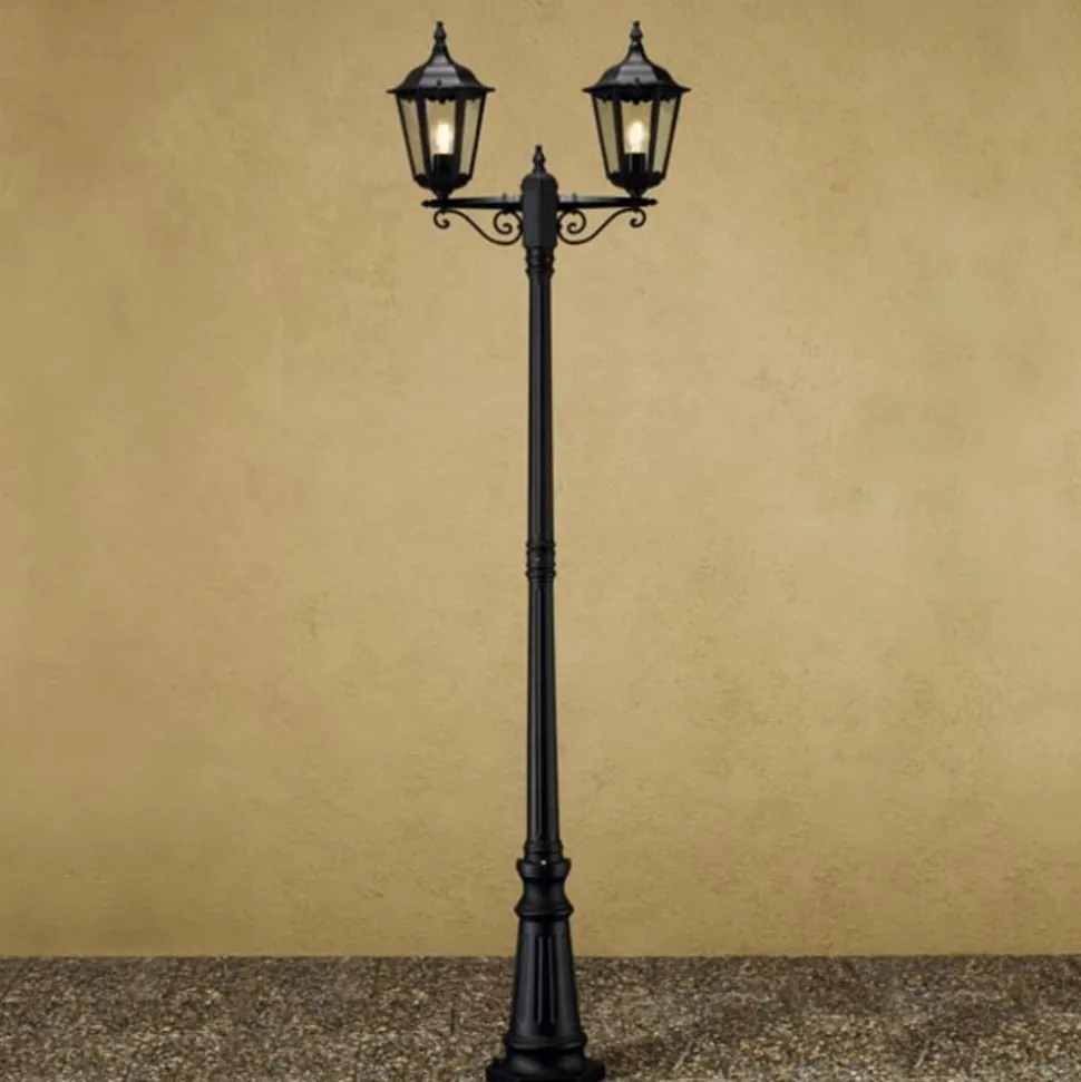 Firenze lygtepæl, 2 lyskilder, sort