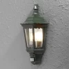 Firenze udendørs væglampe halvcirkel, sensor, grøn