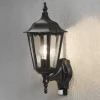 Firenze udendørs væglampe sensor, stående, sort