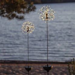 Firework LED-solcellelampe med jordspyd, 85 cm