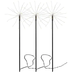 Firework Outdoor LED-dekolampe, sæt m. 3, varmhvid