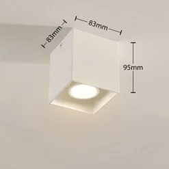 Firkantet påbygnings downlight Carson i hvid