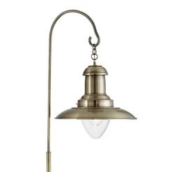 Fisherman gulvlampe, metal, antik messingfarve, E27, 161 cm