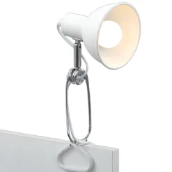 Fix-klemmelampe, metalskærm, hvid