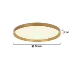 Flady loftlampe, guldfarvet, Ø 40 cm direkte/indirekte